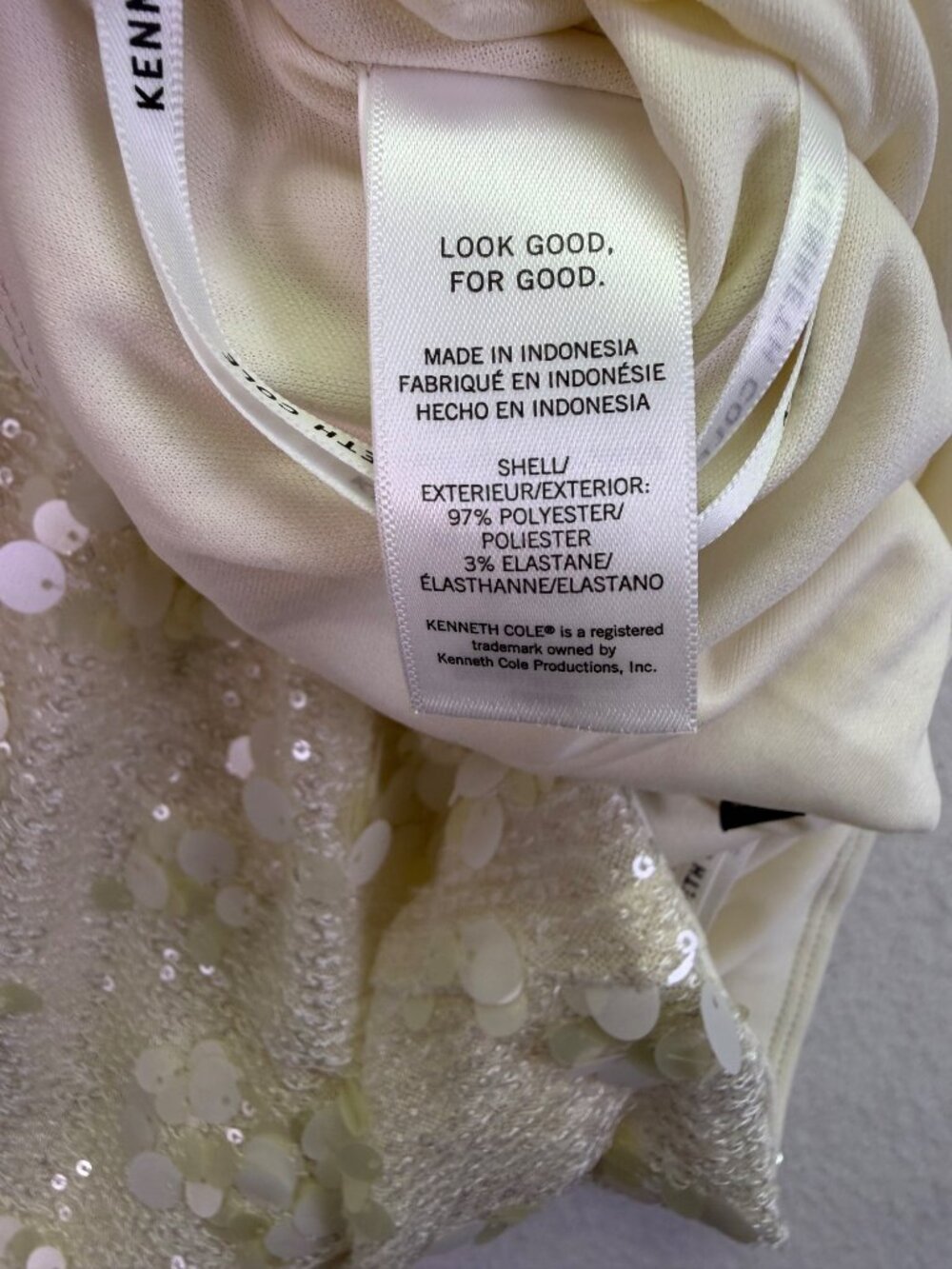 Kenneth Cole Women Beige Sequin Mini Skirt Polyester Blend Size M - Picture 5 of 6